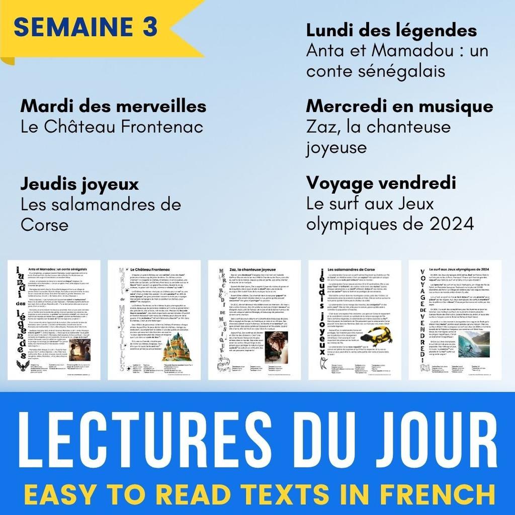 14 lectures du jour semaine 3