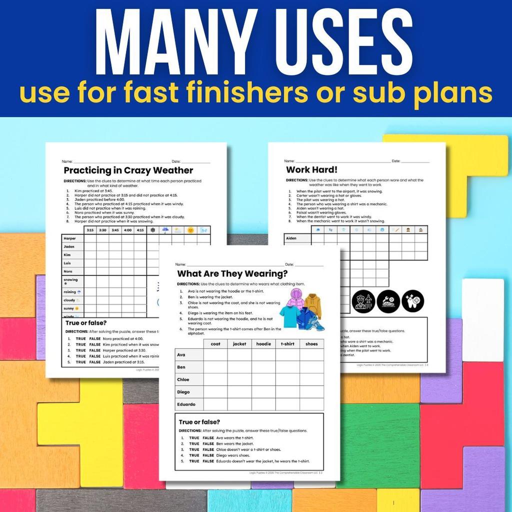 19 English Logic Puzzles