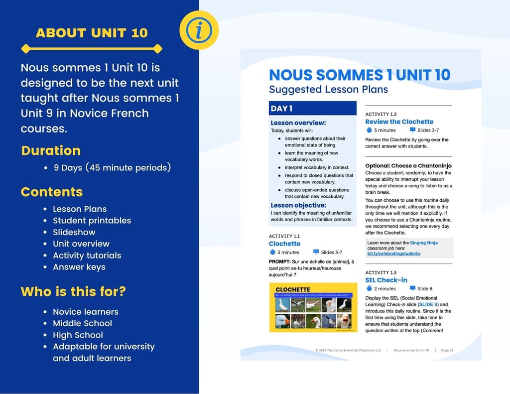 3 Nous sommes 1 Unit 10 Upate