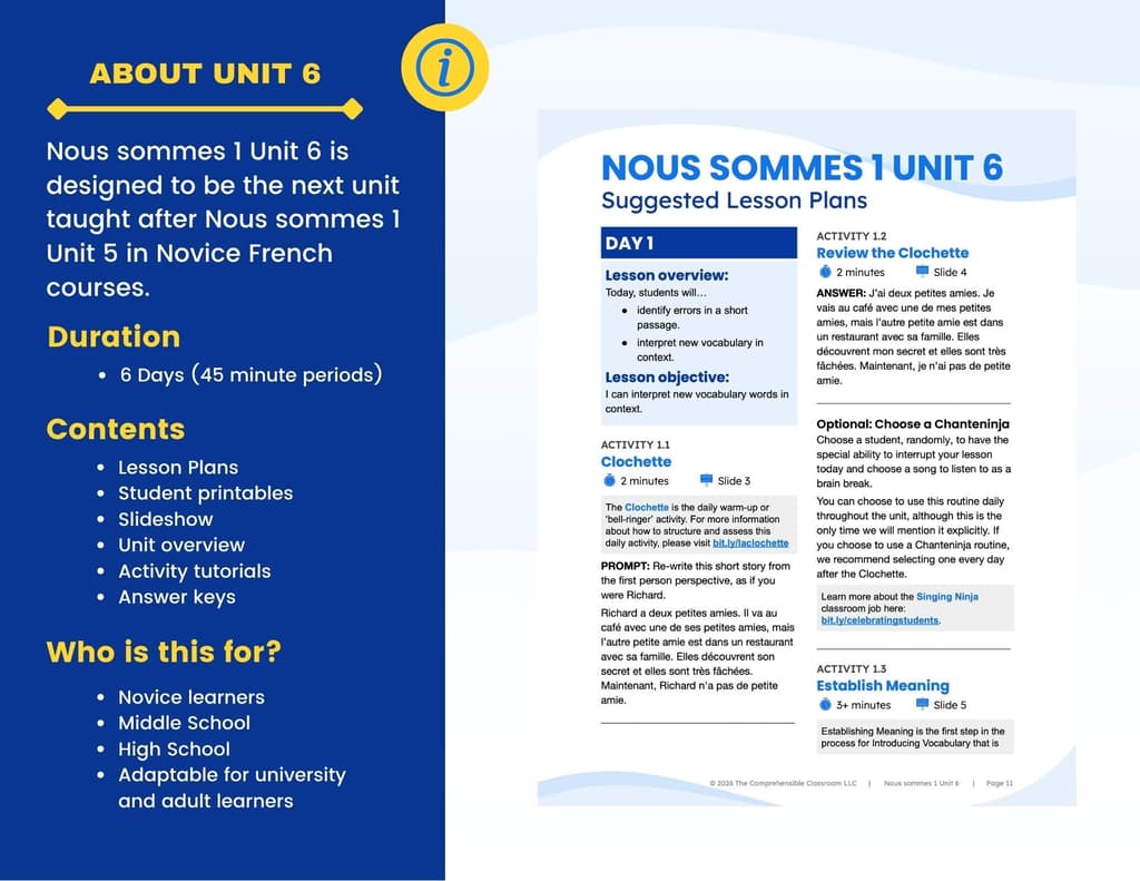 3 Nous sommes 1 Unit 6 Upate