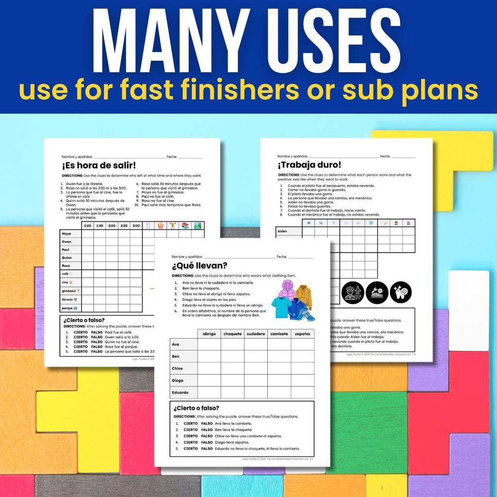 4 Spanish Logic Puzzles