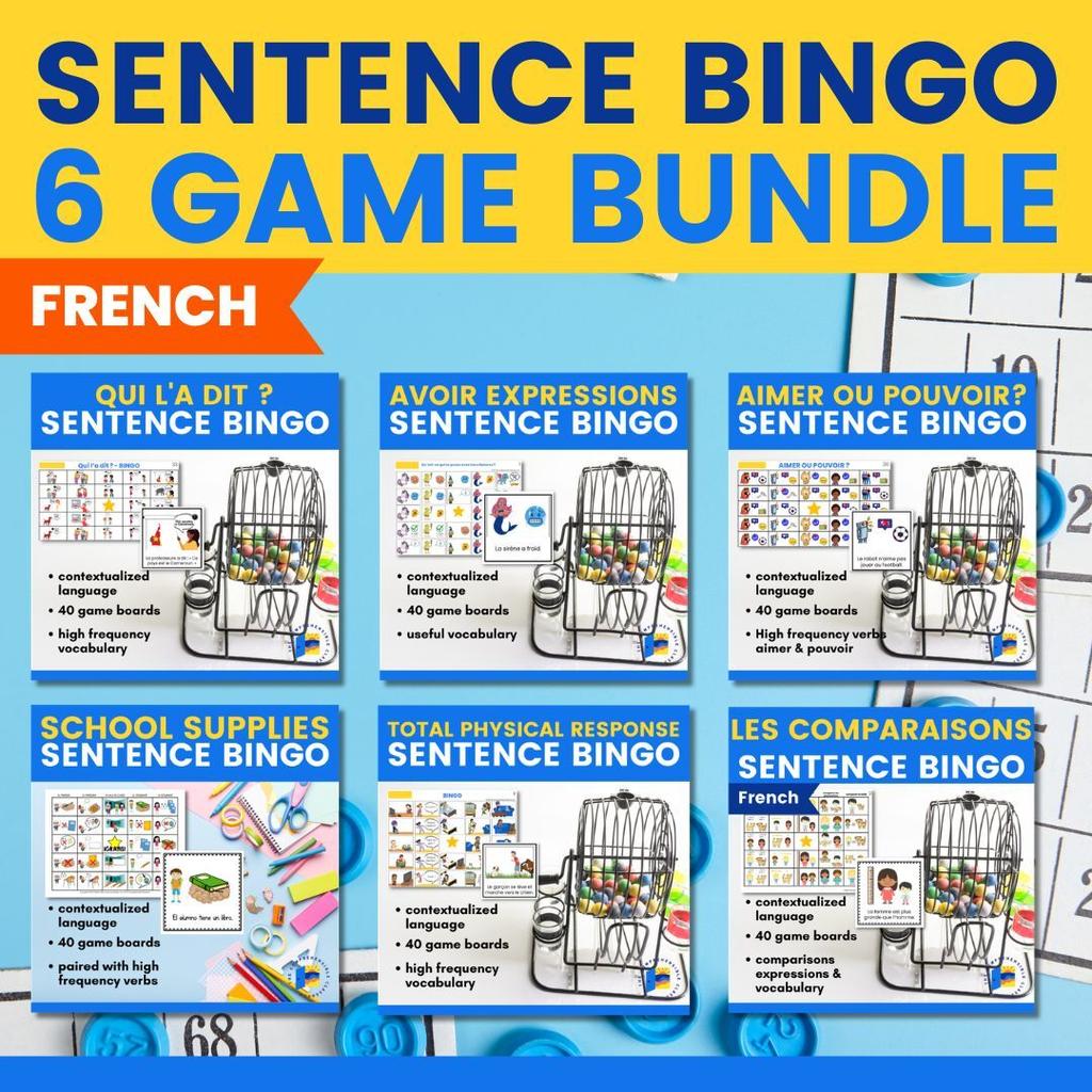 78 French Sentence Bingo Bundle