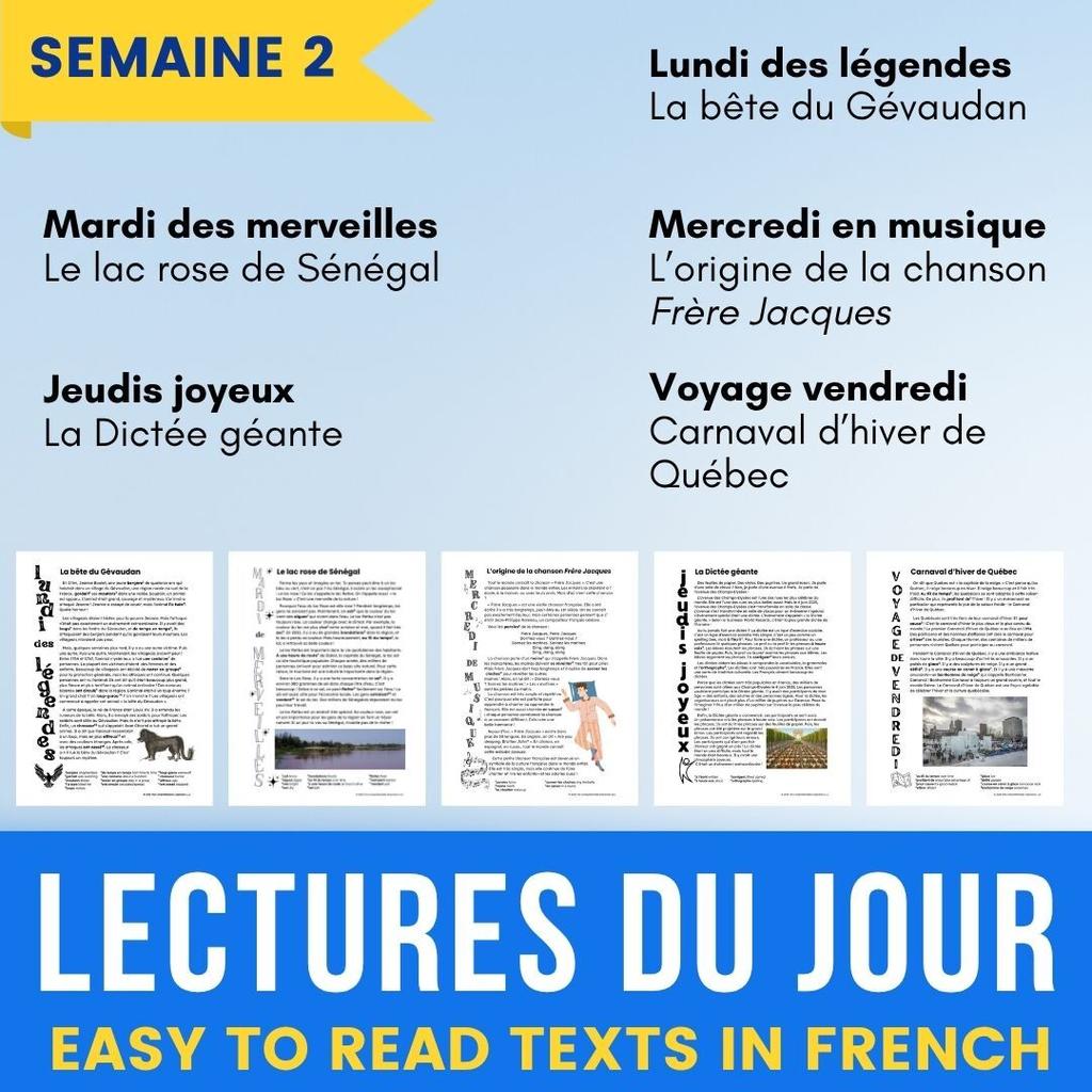 8 lectures du jour semaine 2
