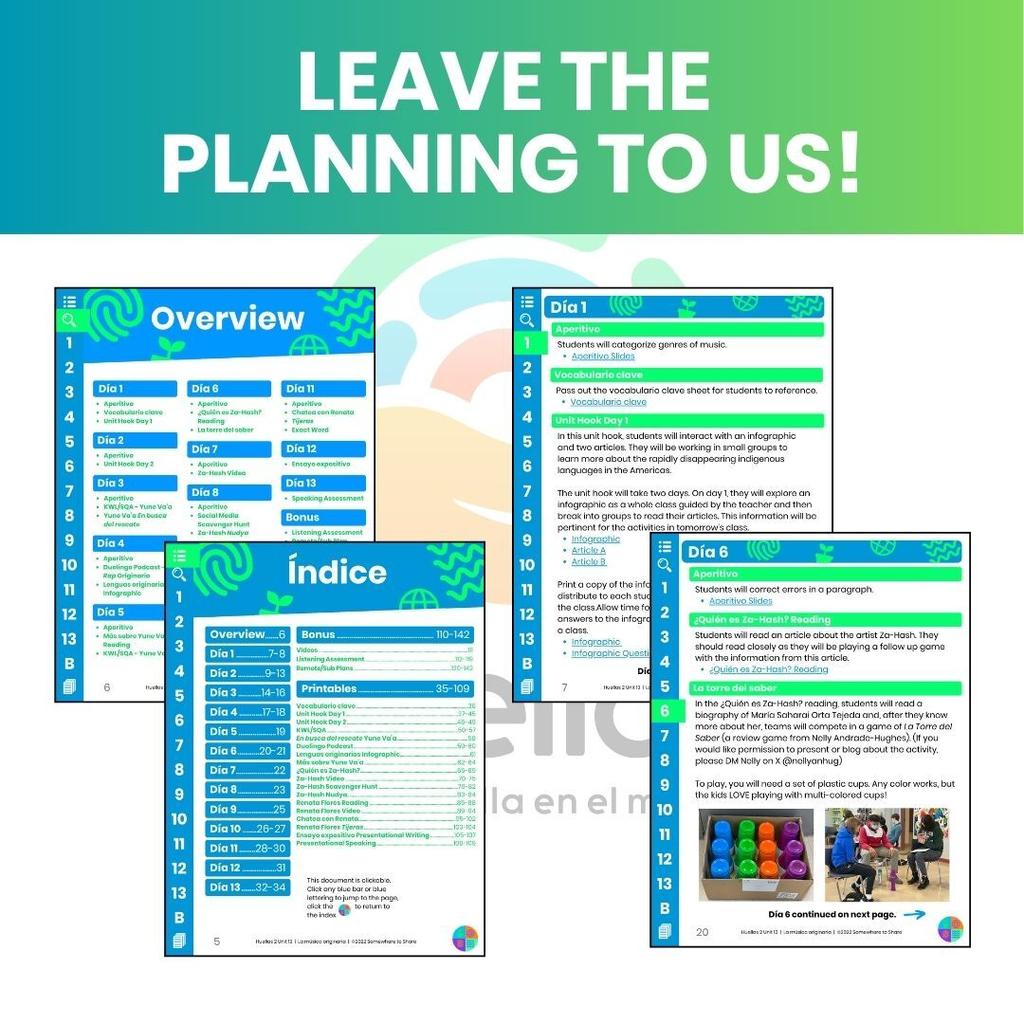 Leave the planning to us Huellas 2