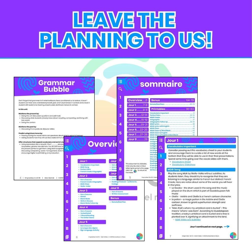 Leave the Planning to Us Empreintes 1