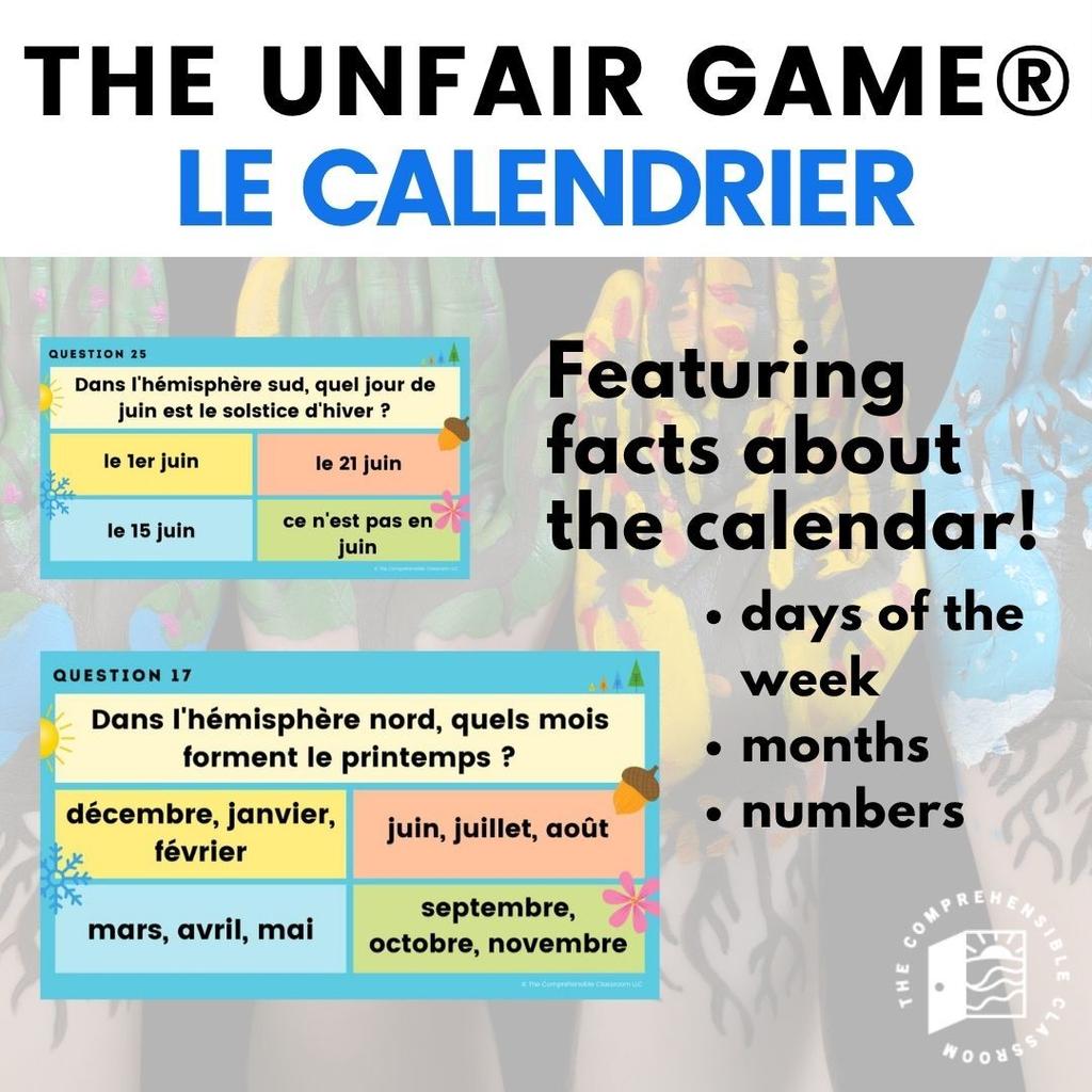 Unfair Game French Calendar27