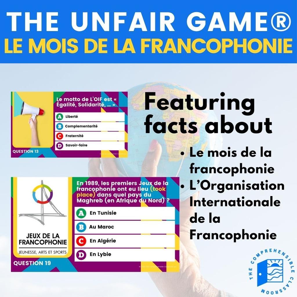 Unfair Game French Le mois de la Francophonie2