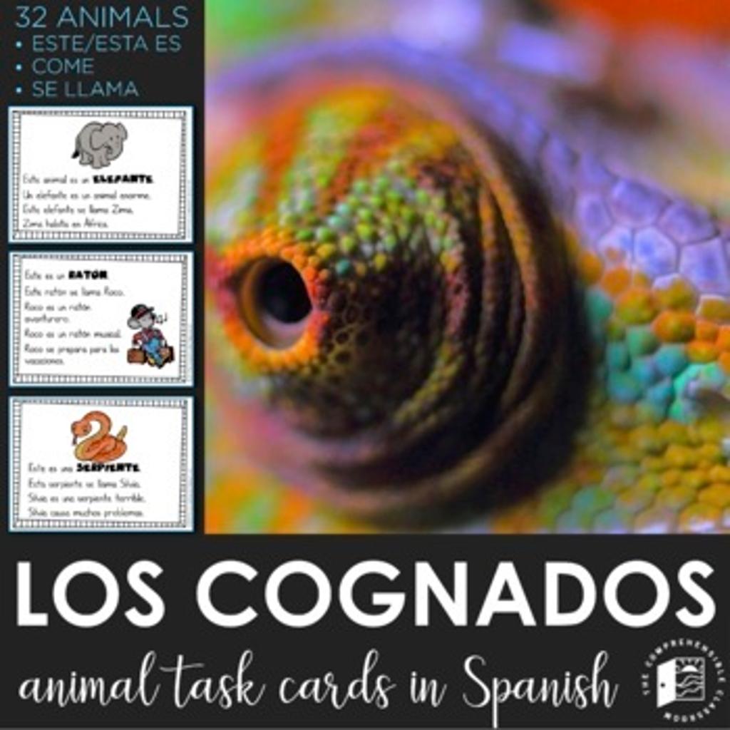 Los Cognados animal task cards 3854358 1