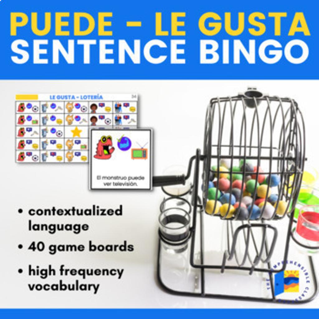 Puede - Le gusta Sentence Bingo Cover 7831516 1