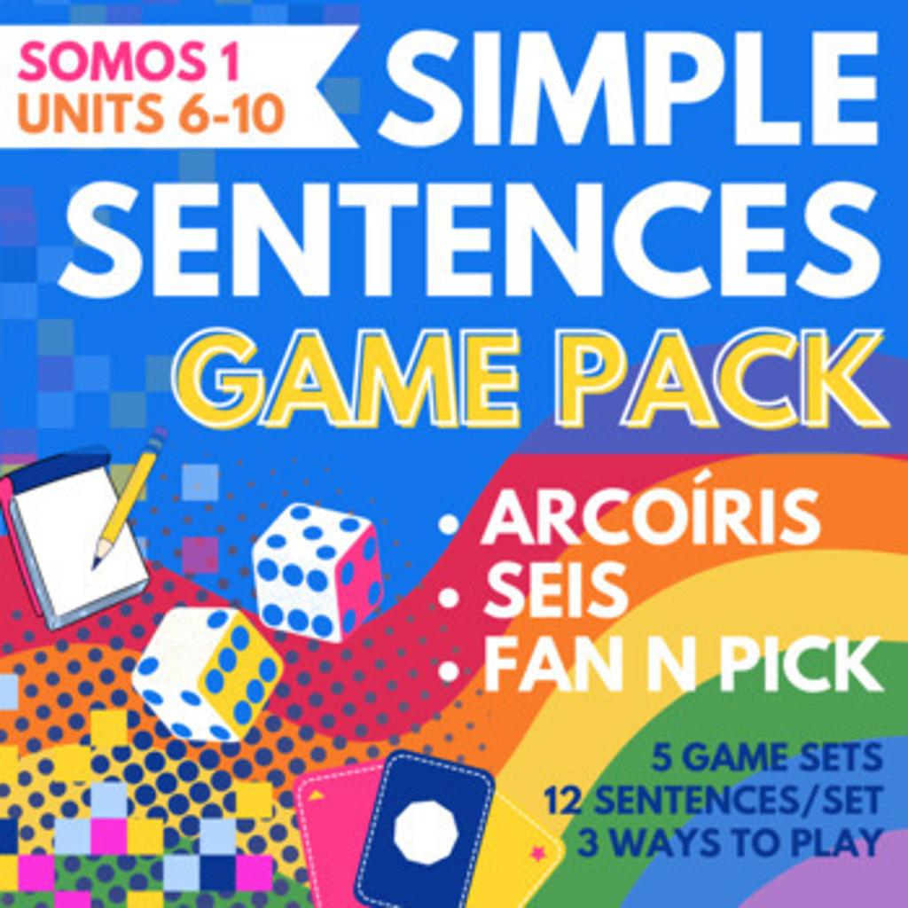 Simple Sentences Game Pack Somos 1 Units 6-10 Cover 8317879 1