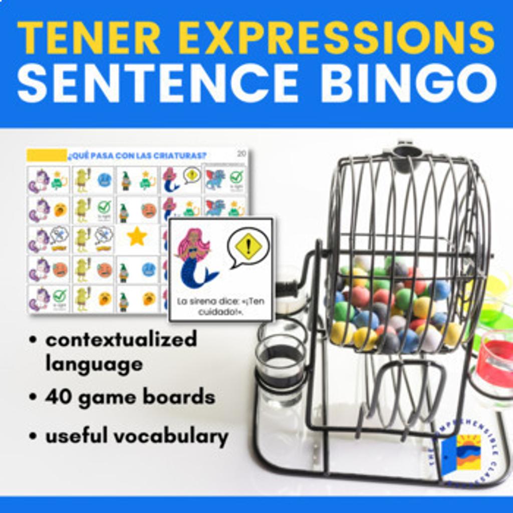 Tener Expressions Sentence Bingo 8381324 1