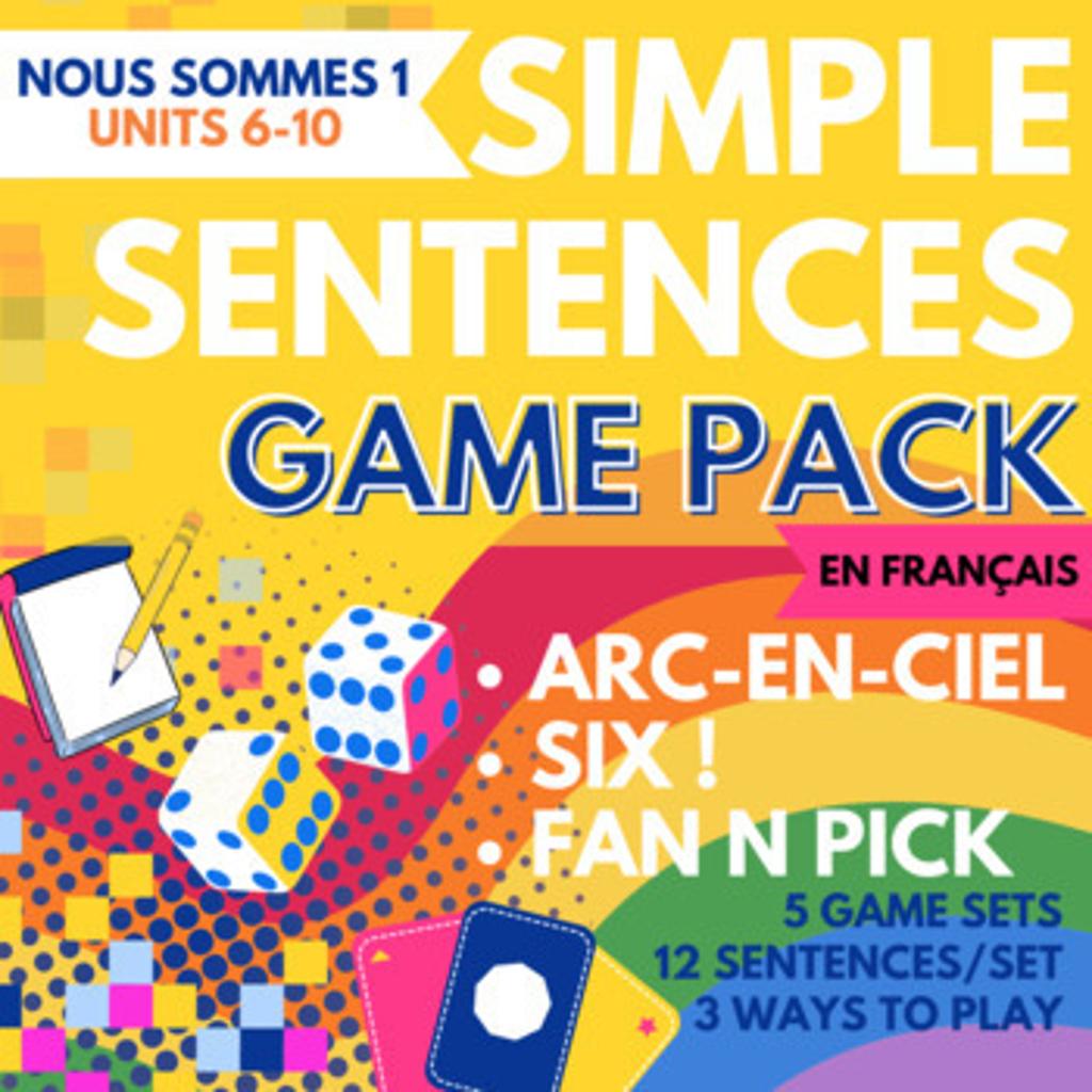 Simple Sentences Game Pack Nous Sommes 1 Units 6-10 Cover 8657964 1