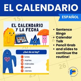 1 Calendar Talk and Sentence Bingo Spanish