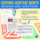 Hispanic Heritage Month Readings questions product cover